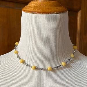 Carolyn Pollack Yellow Jasper Sterling Silver Choker Style Necklace